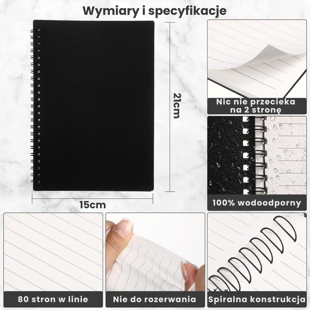 AQ/Note — 100% Wodoodporny zeszyt A5 z kamieni (80stron)